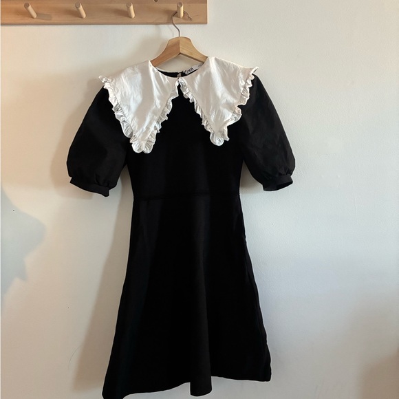 Zara Dresses & Skirts - Zara Black Dress with White Collar